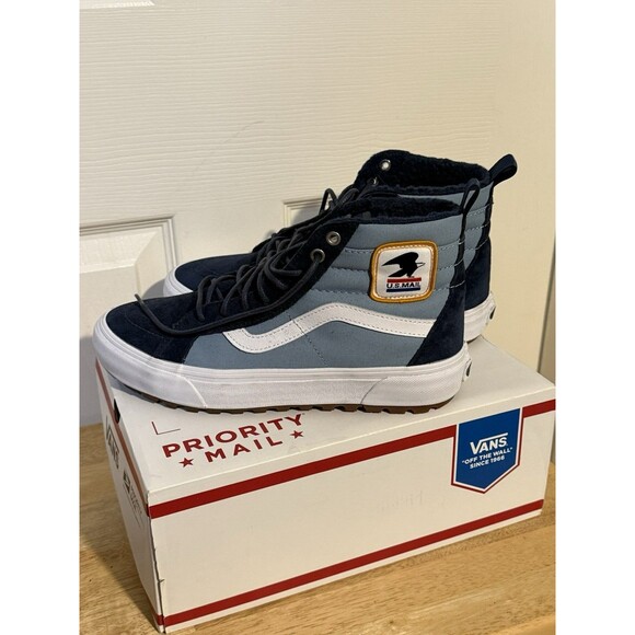 VANS x USPS Sk8-Hi MTE-1 High Top Sneakers Shoes Size 8.5M 10W WORN ONCE! - Picture 1 of 11